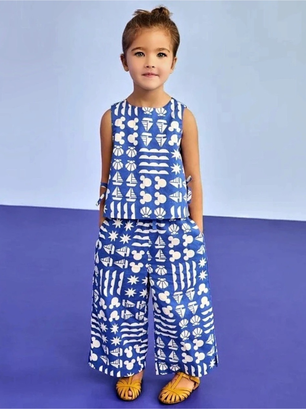 Hanna Andersson Disney Mickey & Friends Resort Poppin Set Blue & White Girls